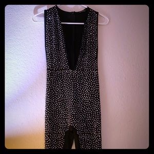 LONG PANT Glitter Jumpsuit XS